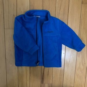 Columbia blue fleece jacket, size 6-12 months